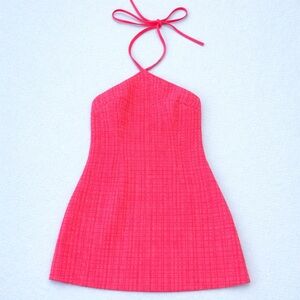 ✨ Hello Molly Barbie Pink Tweed Mini Dress Bow Detail Back Size S (4)